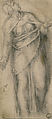 The Virgin at the Foot of the Cross (recto); The Same Figure Traced Through (verso), Michelangelo Buonarroti (Italian, Caprese 1475–1564 Rome), Black chalk (recto and verso)